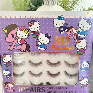 Carpeta Kitty con 10 Pares de Pestañas 3D, diferentes tamaños.