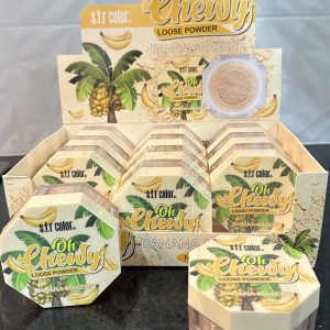 Polvo Suelto Banana, Oh Chewy sfr color. Sella tu maquillaje, Matificante, Aporta luminosidad y cuenta con aplicador.