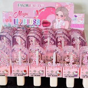 LipGloss Mágico Paletita Hello Kitty. A prueba de Agua. FAVORBEAUTY