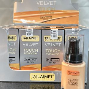 Maquillaje Tailaimei Velvet Touch Foundation. Alta Cobertura, 24 hrs, SPF +10.