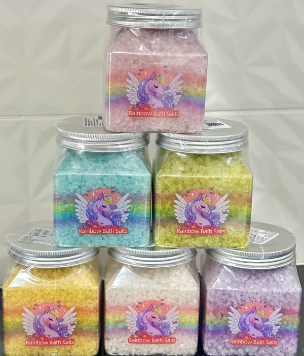 Sales Exfoliantes Relajantes Rainbow Unicornio. Relajan Exfolian Suaviza Eliminan piel muerta de todo tú cuerpo. Ideal para suavizar pies y callosidades.