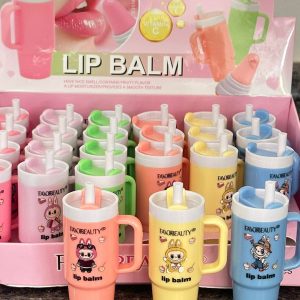 Docena Lip Balm Balsamo Tipo Stanley Labubu con Vitamina C, Delicioso Aroma, sabor a frutas, hidratante, nutritivo. Favorbeauty