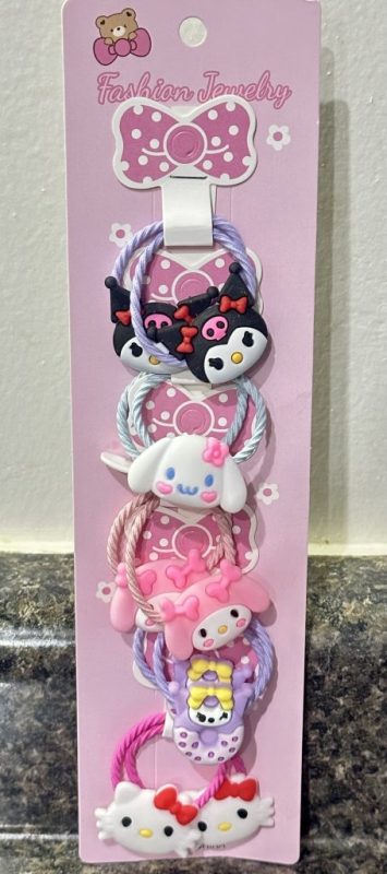 Paquete de Ligas para el cabello KITTY- SANRIO. Paquete con 10 piezas ( 5 pares ).