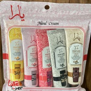 4 pack. 4 Sets de 5 Cremas de perfume árabe 2 in 1 para manos y cuerpo.