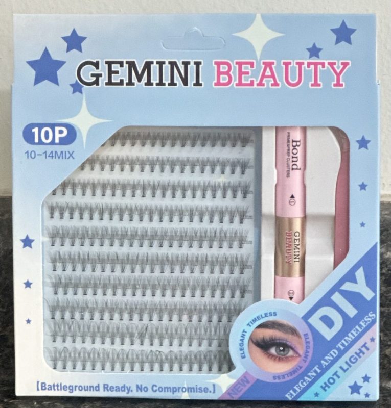 Set de Pestañas 1x1 en Grupitos GEMINI BEAUTY. ¿Qué incluye el kit? Pestañas en grupitos, Pegamento/Base, Sellador y Pinza para Aplicarlas. - Imagen 4