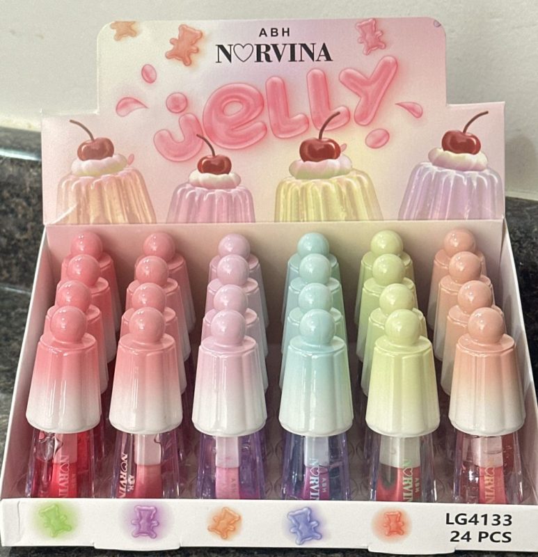 Caja con 24 Lip Gloss Mágico Jelly Conito tipo Sheglam, Norvina - Imagen 2