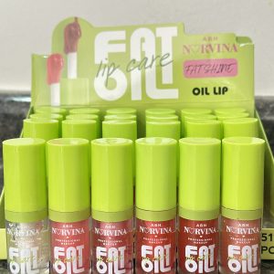 Lip Oil FAT OIL Norvina tipo NYX. Es un tipo de Lip Gloss que Hidrata da un aspecto voluminoso a tus labios, nada pegajosos con un toco de color. Efecto jugosos.
