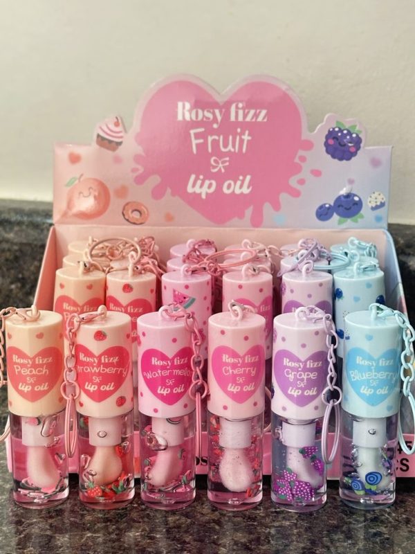 Lip Gloss Lip Oil Frutas con llaverito Norvina efecto voluminoso, exquisito aroma.