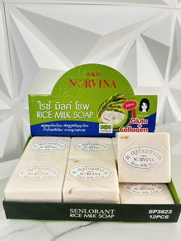 Jabón de Arroz Tailandés de 65g. con Colageno y Vitamina E. Aclarante.