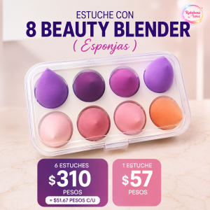 6 pack. 6 Estuches con 8 Beauty Blender ( Esponjas )