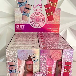 Caja con 12 Set de Crema de manos Yara 50g y 2 bálsamos Vaselinas