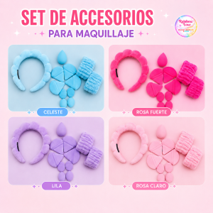 6 pack. 6 Sets de 12 Accesorios. Rosa- Azul- Rosa Claro y Lila.