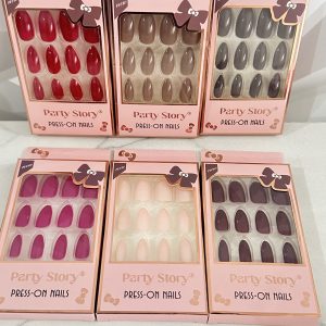 1 cajita de Uñas PRESS- ON NAILS, tonos lisos