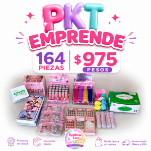 PKT EMPRENDE Docena Pestañas MINK  Docena Pegamento Pestañas  Caja con 24 Pomada En gel para ceja  Docena de bolsita de ligas tipo SHEIN  Caja con 20 sets de perfiladores  Docena de uñas Press On  Docena de esponja BB con su cajita  Docena set herramientas puntos negros  Caja con 24 bálsamos vaselinas  Caja con 24 bálsamo tipo DIOR con su llavero