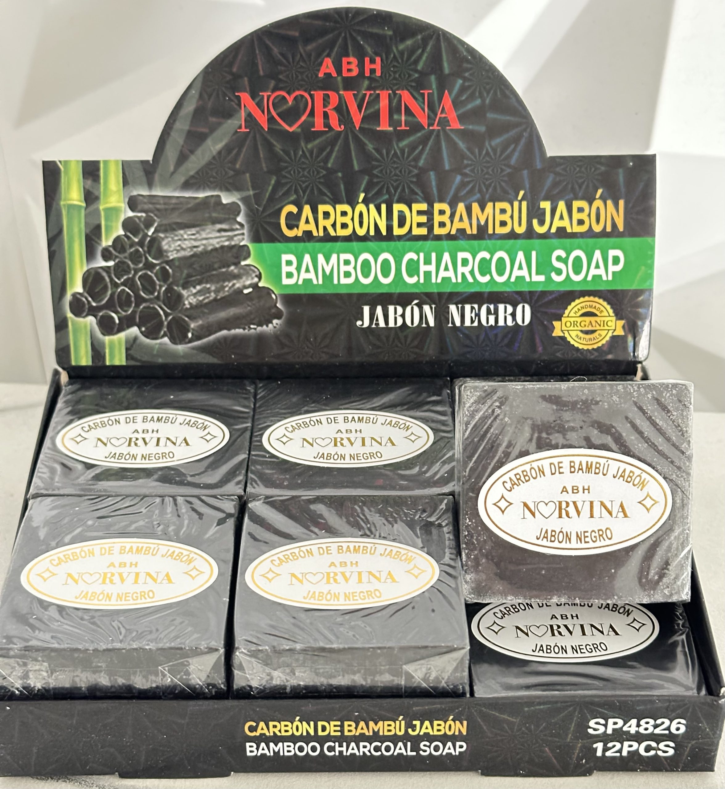 Jabón de Carbón de Bambú para el acné y exceso de grasa. Limpieza profunda, mantiene los poros libres de impurezas ideal para piel grasa o mixta.