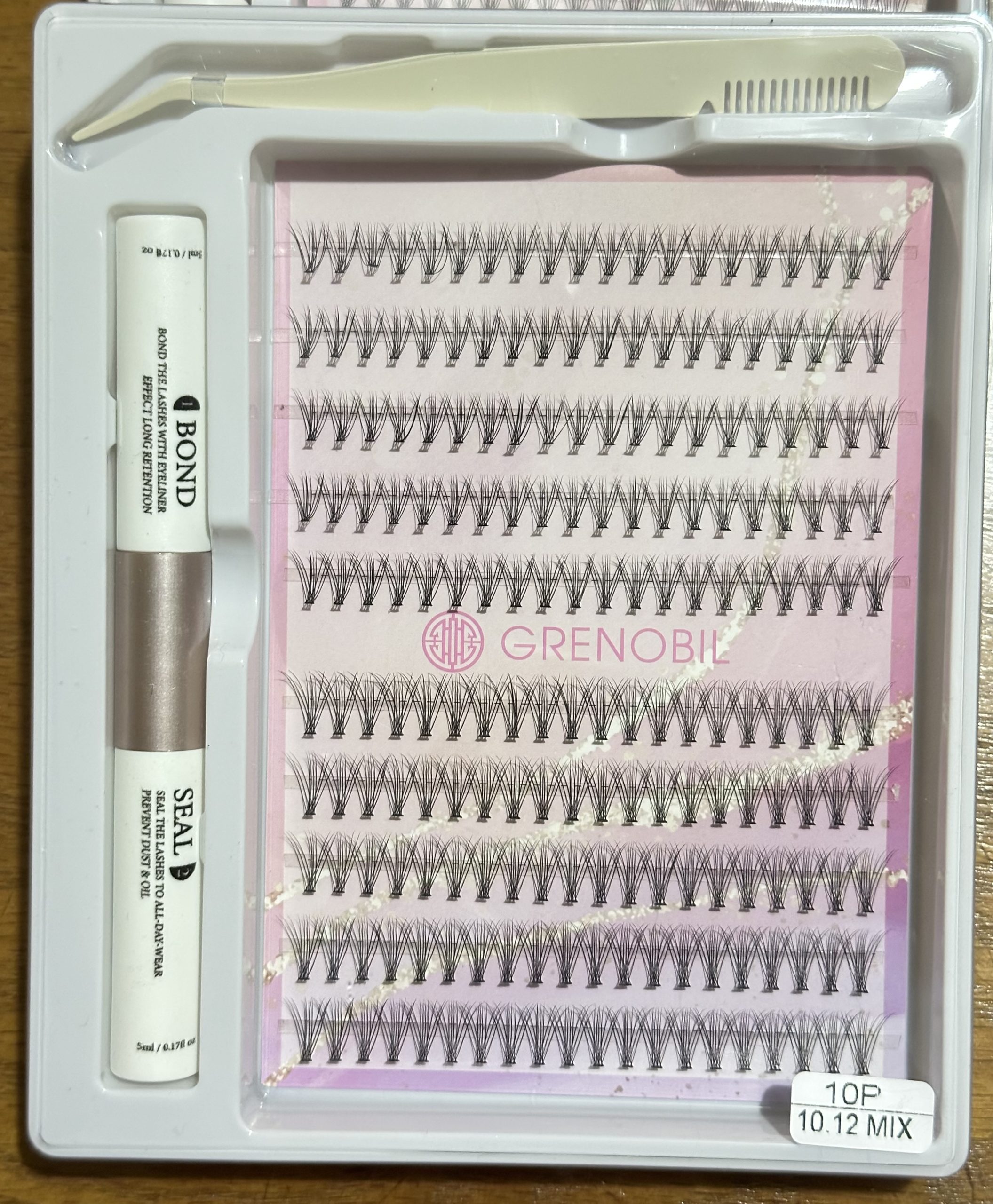 6 pack. 6 Set de Pestañas extensión racimo con pinza/ cepillito, sellador y pegamento. - Imagen 11